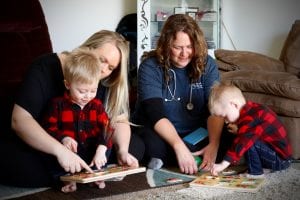 Mom, twins and nurse