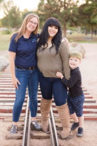 Nurse Catrina, mom Athena and Athena's son, Tobi. 