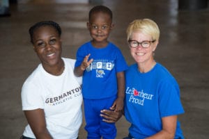 Nurse, child and mom