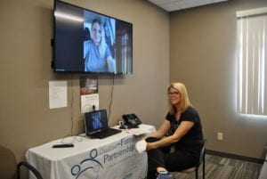 Kristin and nurse Dawn meeting via Telehealth