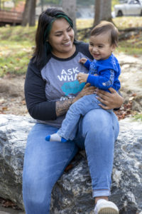 Mom Elizabeth with her son, Iliyah